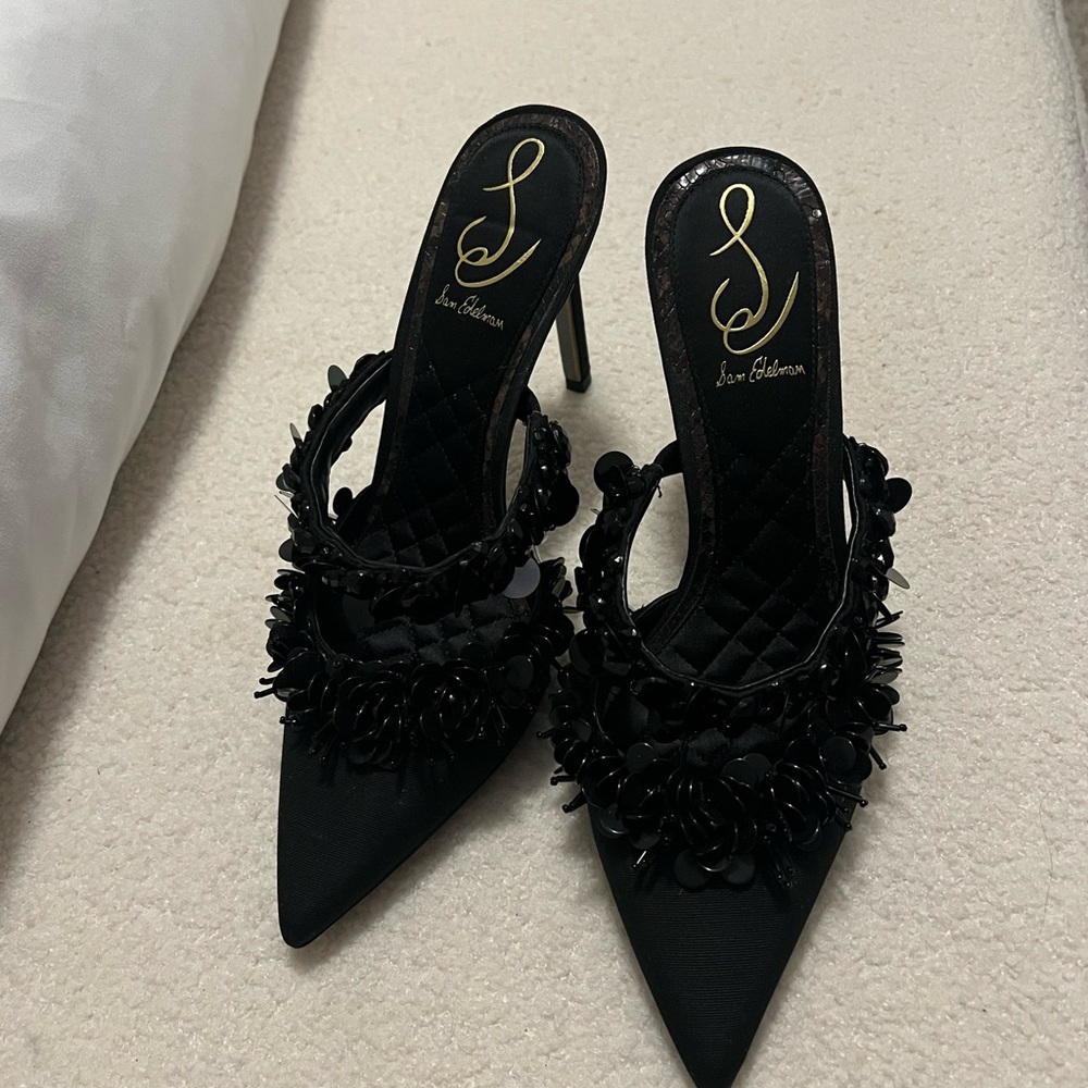 Sam Edelman Black Embellished Heels - Picture 2 of 3